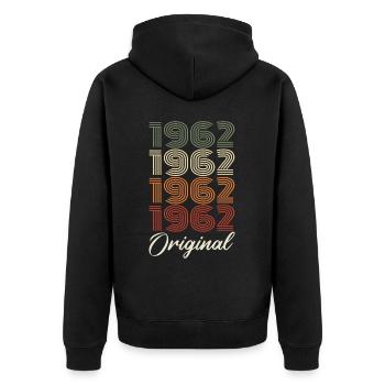 1962 Cadeau D'anniversaire Vintage Original 1962 - Veste à capuche bio Premium Unisexe - noir - Dos - Nico (187cm)