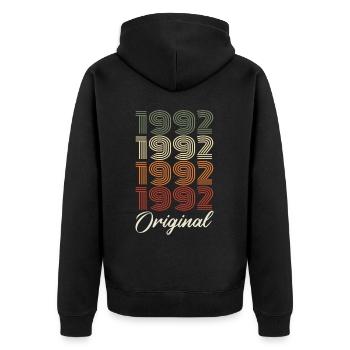 1992 Original Vintage Birthday Gift 1992 - Unisex Premium Organic Zip Hoodie - black - Back - Nico (187cm)