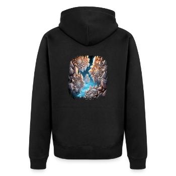 happy cat best chef tshirts baking sayings bakery - Unisex Premium Bio Zip Hoodie - Schwarz - Hinten - Nico (187cm)