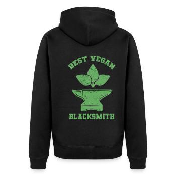 Blacksmith - Unisex Premium Organic Zip Hoodie - black - Back - Nico (187cm)