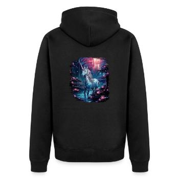 bday funky heart hippy present sayings birthday - Unisex Premium Organic Zip Hoodie - black - Back - Nico (187cm)