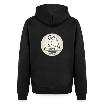 Yoga - Unisex Premium Bio Zip Hoodie - Schwarz - Hinten - Nico (187cm)