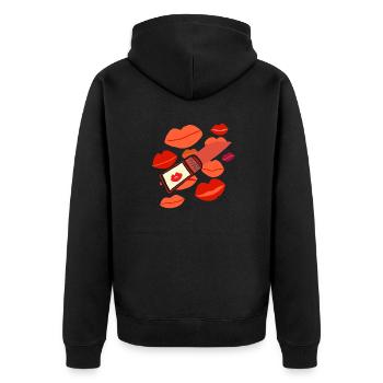 LIPSTICK v2.00 - Veste à capuche bio Premium Unisexe - noir - Dos - Nico (187cm)