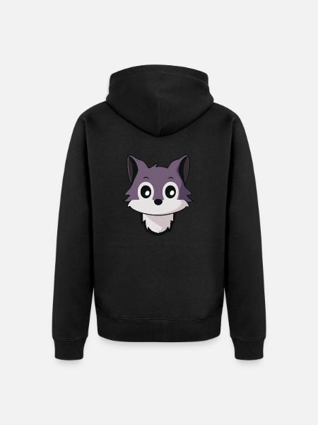 Dog Wolf Husky Head Design - Unisex Premium Organic Zip Hoodie - black