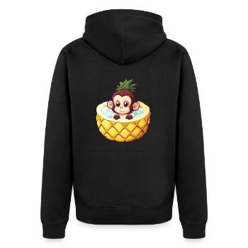 bains de singe à l’ananas - Drôle de design d’été - Veste à capuche bio Premium Unisexe - noir - Dos - Nico (187cm)