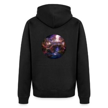 Enchanted Astral Starharbor - Unisex Premium Organic Zip Hoodie - black - Back - Nico (187cm)