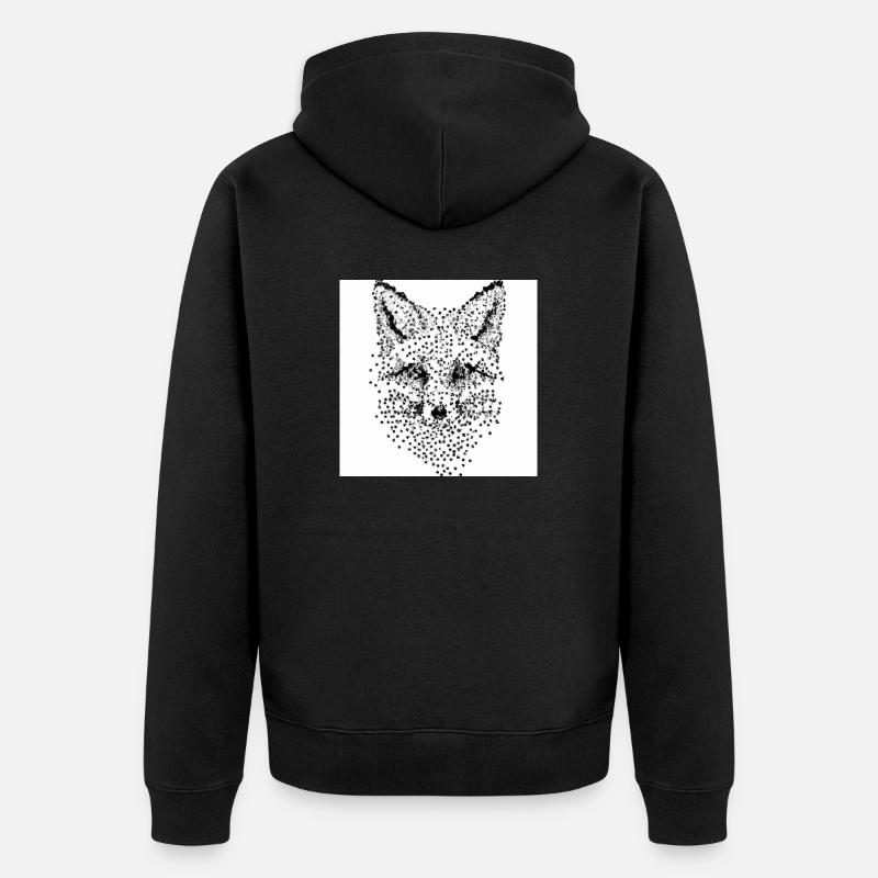 Renard (point point) - Veste à capuche bio Premium Unisexe - noir