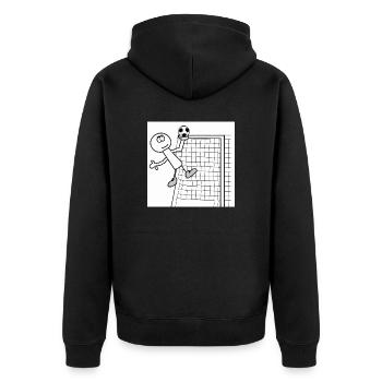 Football comic - Unisex Premium Organic Zip Hoodie - black - Back - Nico (187cm)