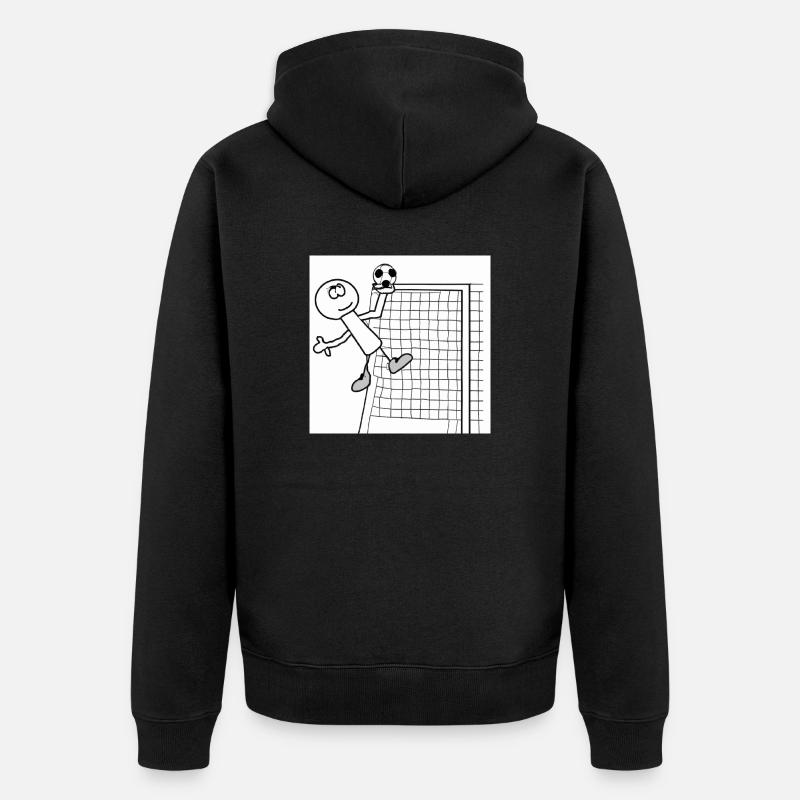 Fussballcomic - Unisex Premium Bio Zip Hoodie - Schwarz