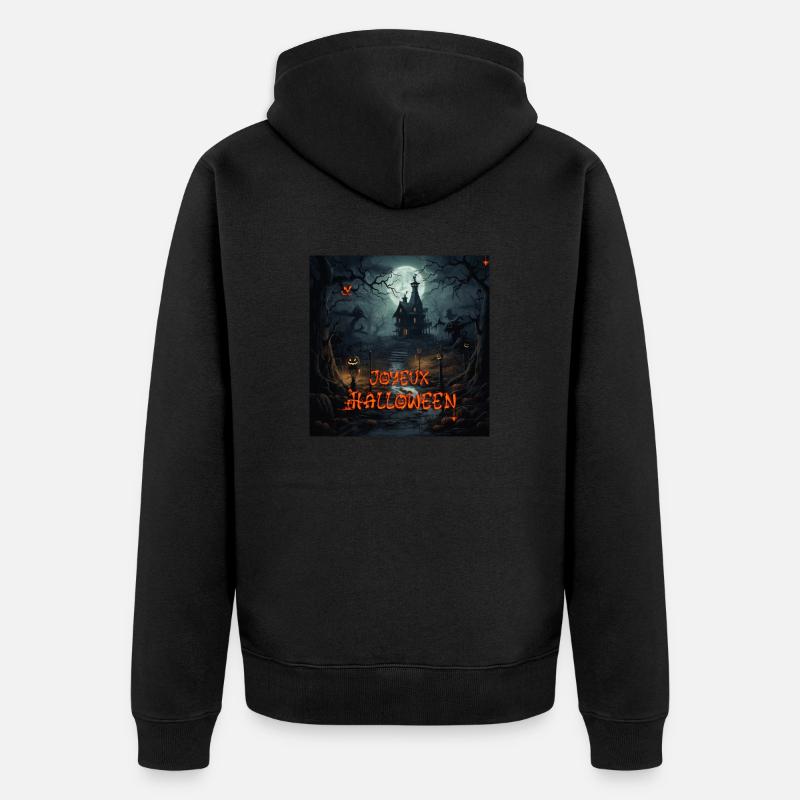 Joyeux halloween - Veste à capuche bio Premium Unisexe - noir