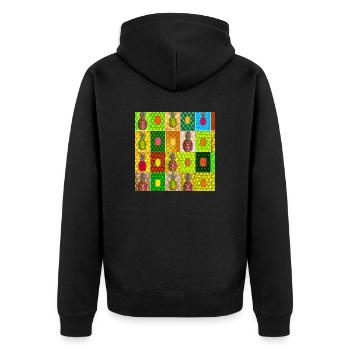 Tropical Fruits Mosaic - Unisex Premium Organic Zip Hoodie - black - Back - Nico (187cm)