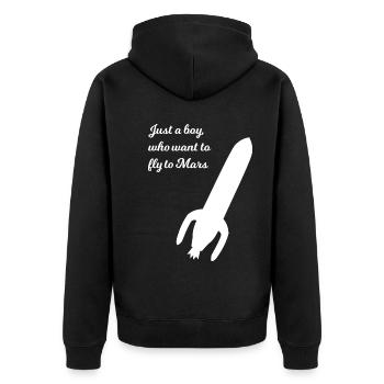 Expedition into space - Unisex Premium Organic Zip Hoodie - black - Back - Nico (187cm)