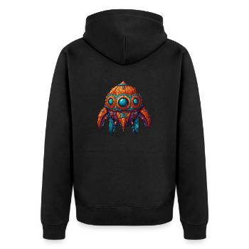 Vaisseau spatial coloré imaginatif fantaisiste - Veste à capuche bio Premium Unisexe - noir - Dos - Nico (187cm)
