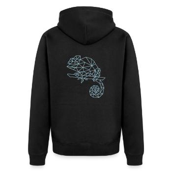 caméléon | graphiques de polygone - Veste à capuche bio Premium Unisexe - noir - Dos - Nico (187cm)