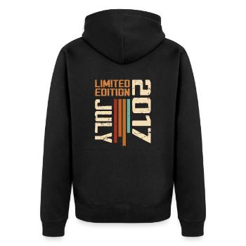 July 2017 Birthday Gift 2017 July 2017 - Unisex Premium Organic Zip Hoodie - black - Back - Nico (187cm)