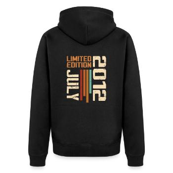 July 2012 Birthday Gift 2012 July 2012 - Unisex Premium Organic Zip Hoodie - black - Back - Nico (187cm)