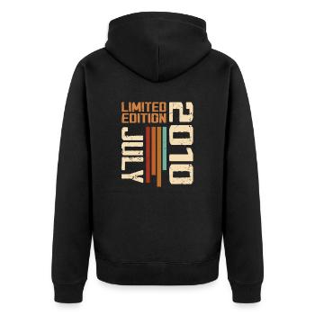 July 2010 Birthday Gift 2010 July 2010 - Unisex Premium Organic Zip Hoodie - black - Back - Nico (187cm)