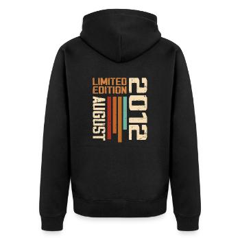 August 2012 Birthday Gift August 2012 August - Unisex Premium Organic Zip Hoodie - black - Back - Nico (187cm)