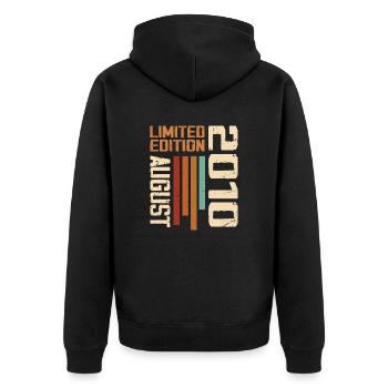 August 2010 Birthday Gift August 2010 August - Unisex Premium Organic Zip Hoodie - black - Back - Nico (187cm)