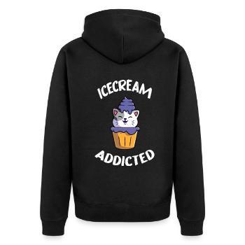lila eis naschkatze icecreame addicted très perri - Veste à capuche bio Premium Unisexe - noir - Dos - Nico (187cm)