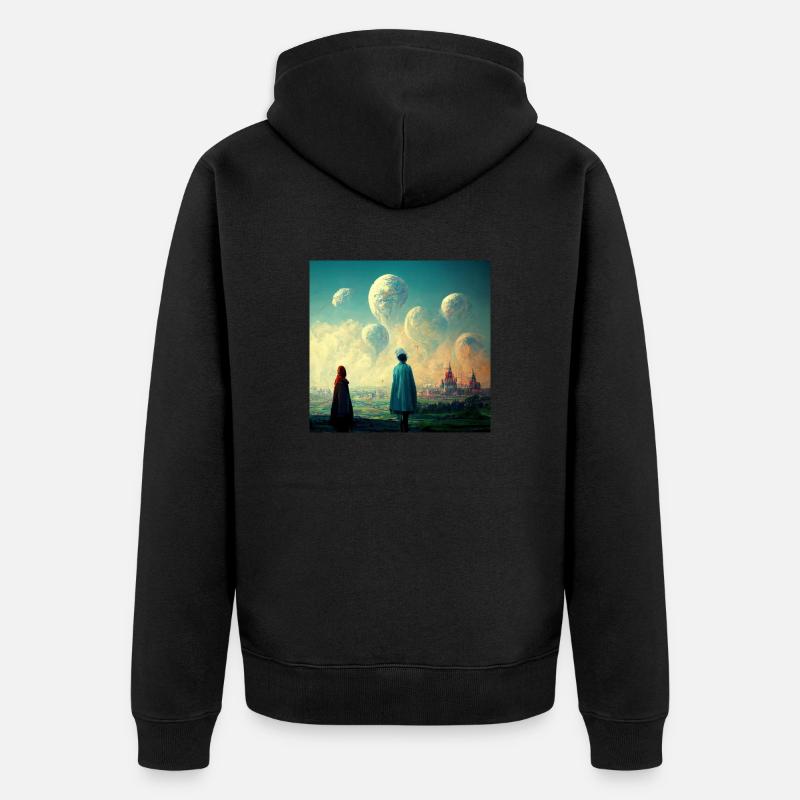 Never walk alone - Unisex Premium Bio Zip Hoodie - Schwarz