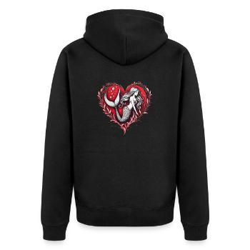 Coeur de sirene lagunaire - Veste à capuche bio Premium Unisexe - noir - Dos - Nico (187cm)