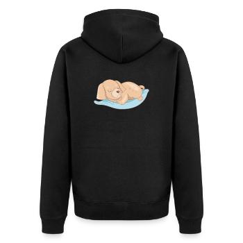 Golden Retriever on Pillows - Unisex Premium Organic Zip Hoodie - black - Back - Nico (187cm)