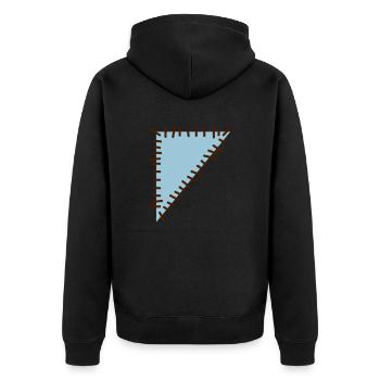 flicken3 - Unisex Premium Bio Zip Hoodie - Schwarz - Hinten - Nico (187cm)