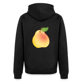 Pear - Unisex Premium Organic Zip Hoodie - black - Back - Nico (187cm)