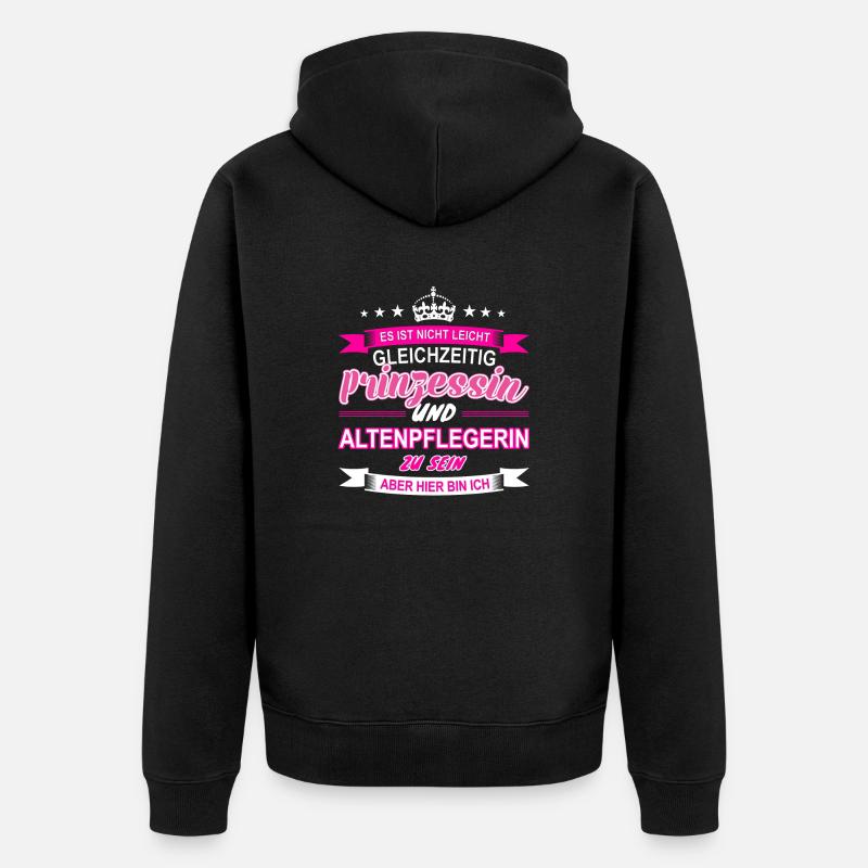 Altenpflegerin - Unisex Premium Bio Zip Hoodie - Schwarz
