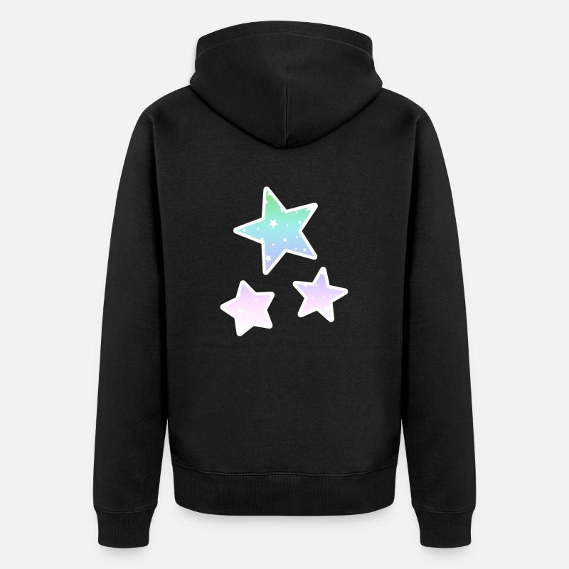 Rainbow stars pastels étoiles arc - Veste à capuche bio Premium Unisexe - noir