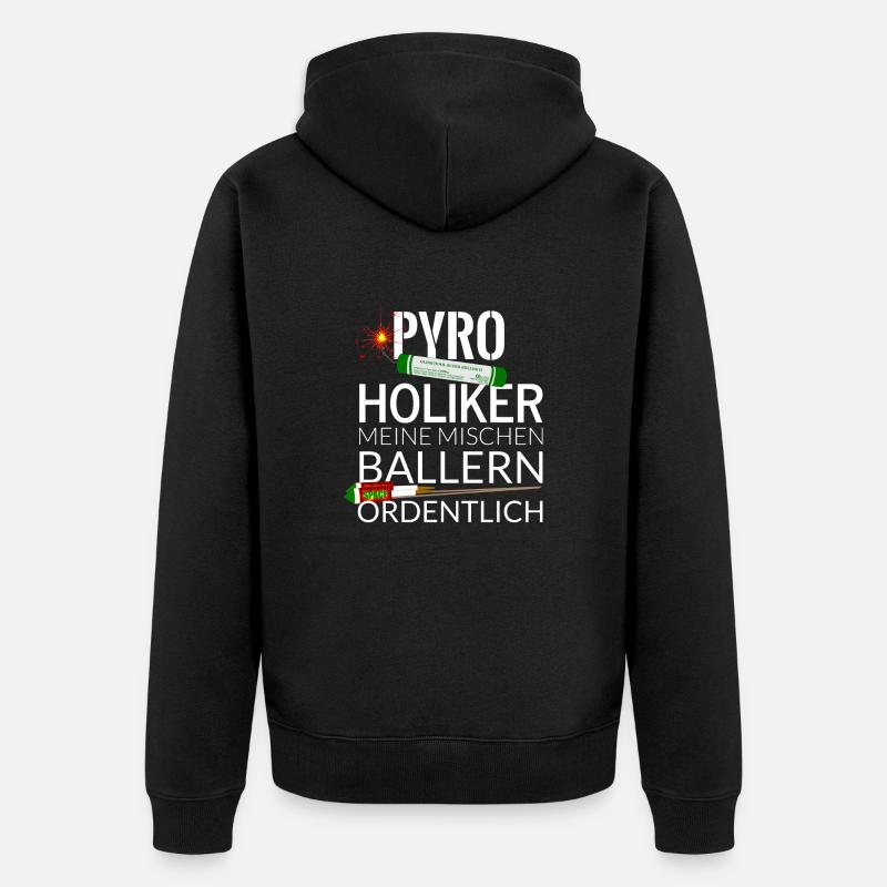 Pyroholiker Pyro Feu d'artifice - Veste à capuche bio Premium Unisexe - noir