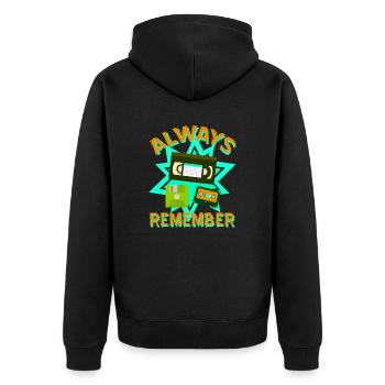 Neunziger Retro Style Tape VHS Diskette Geschenk - Unisex Premium Organic Zip Hoodie - black - Back - Nico (187cm)