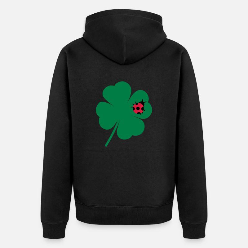 clover leaf feuille de trèfle - Veste à capuche bio Premium Unisexe - noir