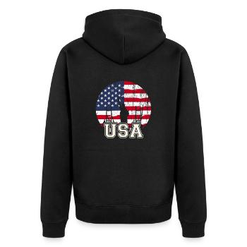 Usa Statue of Liberty - Unisex Premium Organic Zip Hoodie - black - Back - Nico (187cm)