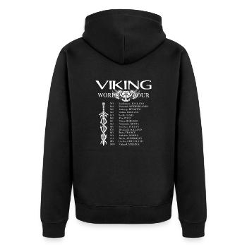 Viking - World Tour - Unisex Premium Bio Zip Hoodie - Schwarz - Hinten - Nico (187cm)