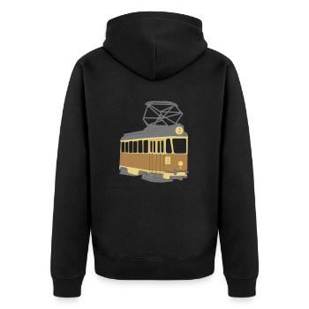 Turku tram - Unisex Premium Organic Zip Hoodie - black - Back - Nico (187cm)