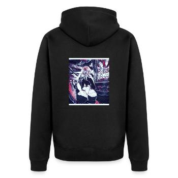 GTALive - Unisex Premium Bio Zip Hoodie - Schwarz - Hinten - Nico (187cm)