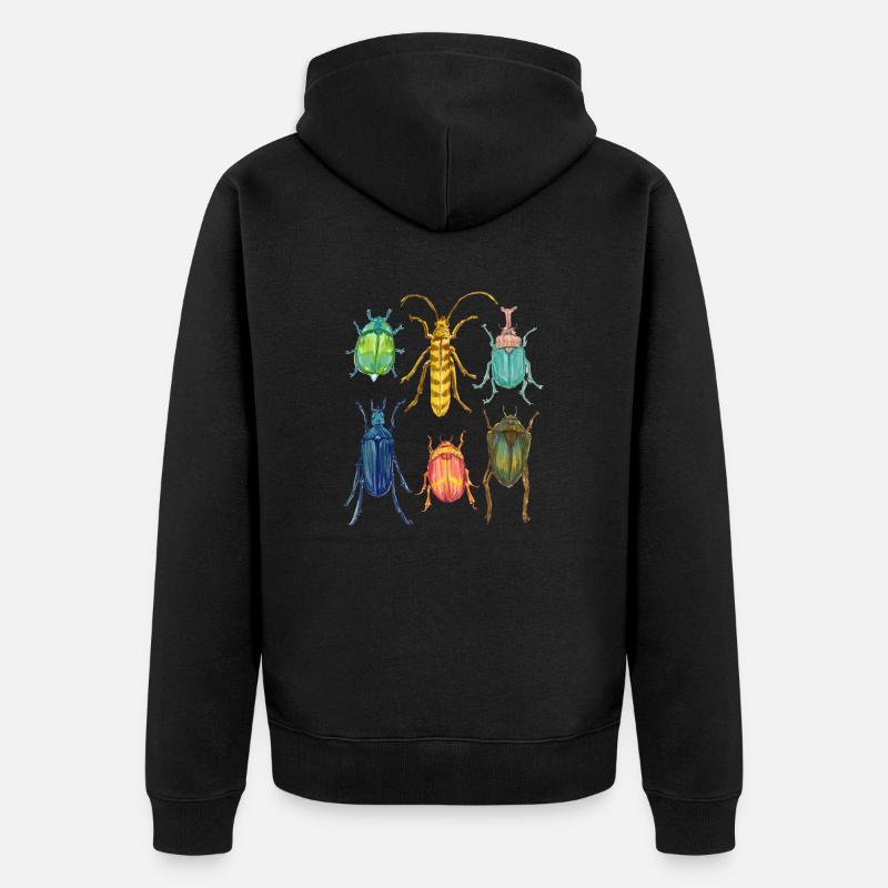 Bunte Kaefer Sammlung - Unisex Premium Bio Zip Hoodie - Schwarz