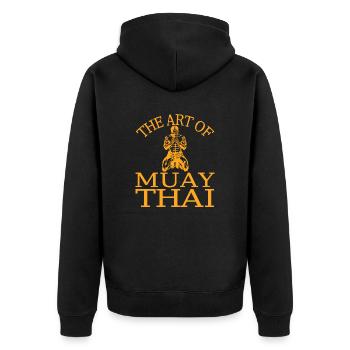 Boxing Fighting Muay Thai - Unisex Premium Bio Zip Hoodie - Schwarz - Hinten - Nico (187cm)