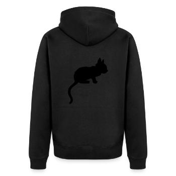 Silhouette shadow cute kitten - Unisex Premium Organic Zip Hoodie - black - Back - Nico (187cm)