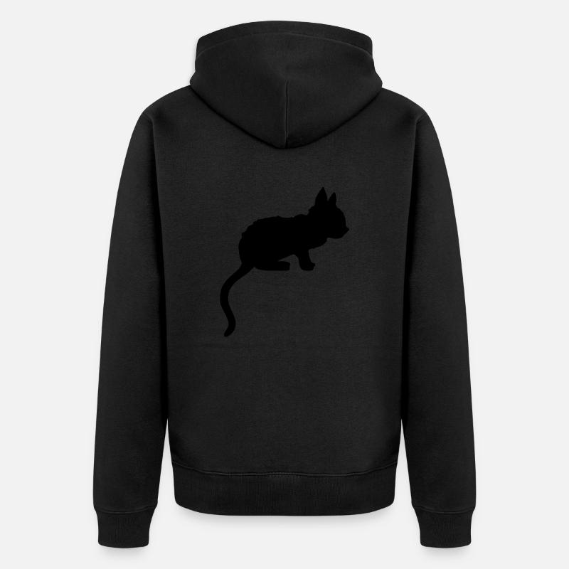 Silhouette ombre chaton mignon - Veste à capuche bio Premium Unisexe - noir