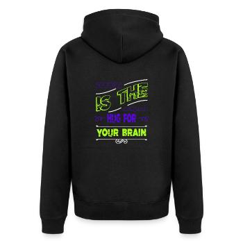 coffee caffeine happy coffeebean milk latte office - Unisex Premium Bio Zip Hoodie - Schwarz - Hinten - Nico (187cm)