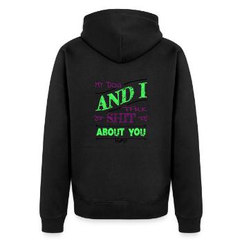 fun american flag beagle dog lover adorable beagle - Unisex Premium Organic Zip Hoodie - black - Back - Nico (187cm)