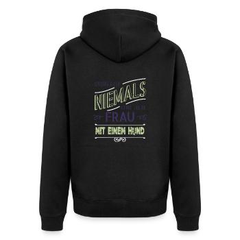 zitat eigenschaften weihnachten allefüralle geek - Unisex Premium Bio Zip Hoodie - Schwarz - Hinten - Nico (187cm)