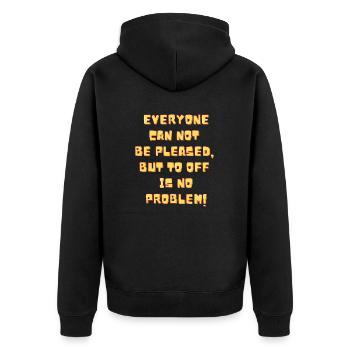 off is not a problem - Unisex Premium Organic Zip Hoodie - black - Back - Nico (187cm)