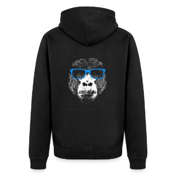 Gorilla - Unisex Premium Organic Zip Hoodie - black - Back - Nico (187cm)