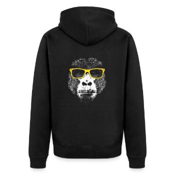 Gorilla - Unisex Premium Organic Zip Hoodie - black - Back - Nico (187cm)
