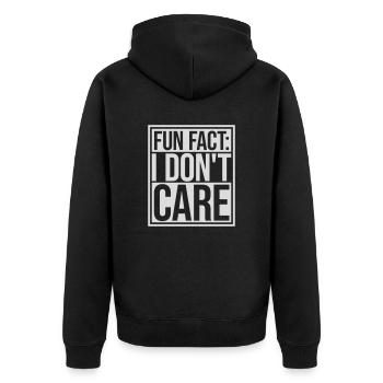 Je me fiche des faits - Veste à capuche bio Premium Unisexe - noir - Dos - Nico (187cm)