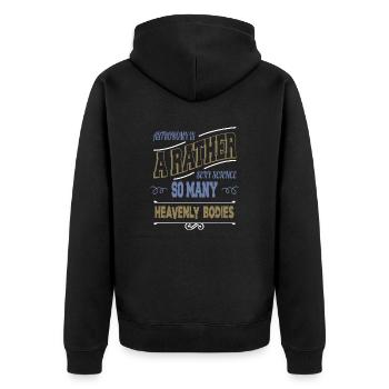 Christmas Funny Quote Sayings Planets Present Idea - Unisex Premium Organic Zip Hoodie - black - Back - Nico (187cm)